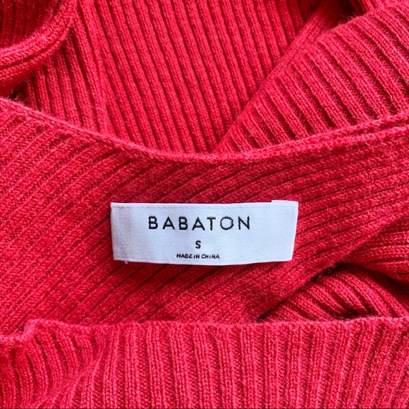 Aritzia Babaton Kitano Wool Sweater in Red - Picture 4 of 5